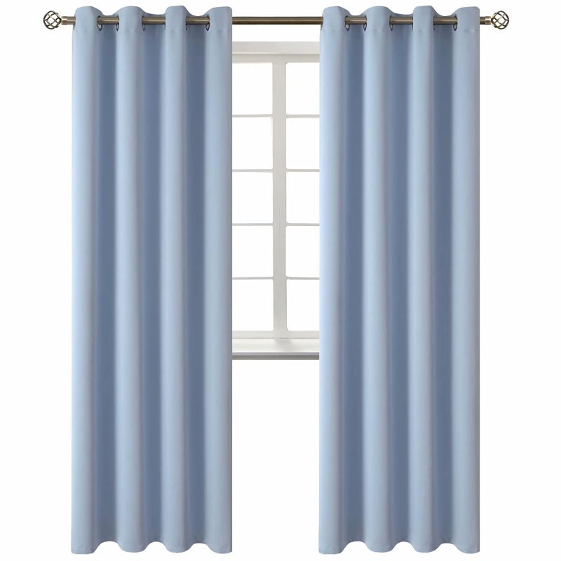 BGment Blackout Curtains for Living Room - Grommet Thermal Insulated Room Darkening Curtains for Bedroom, 2 Panels of 52 x 84 Inch, Spa Blue - Image 1